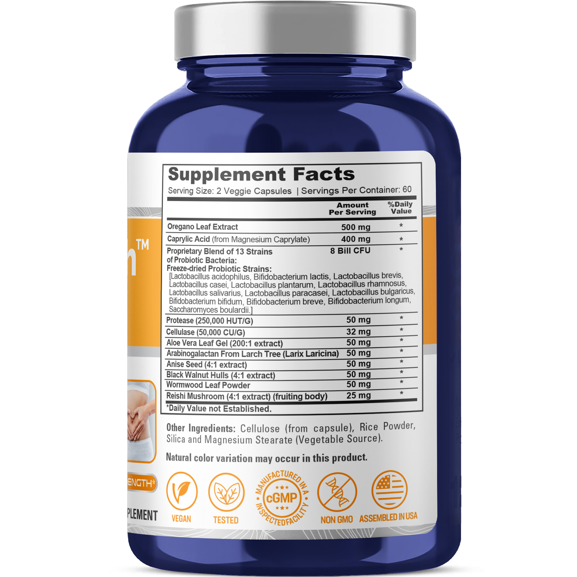 Candi Health - Candida Support (Non - GMO, Vegan ) 120 Veggie Capsules - Image 2