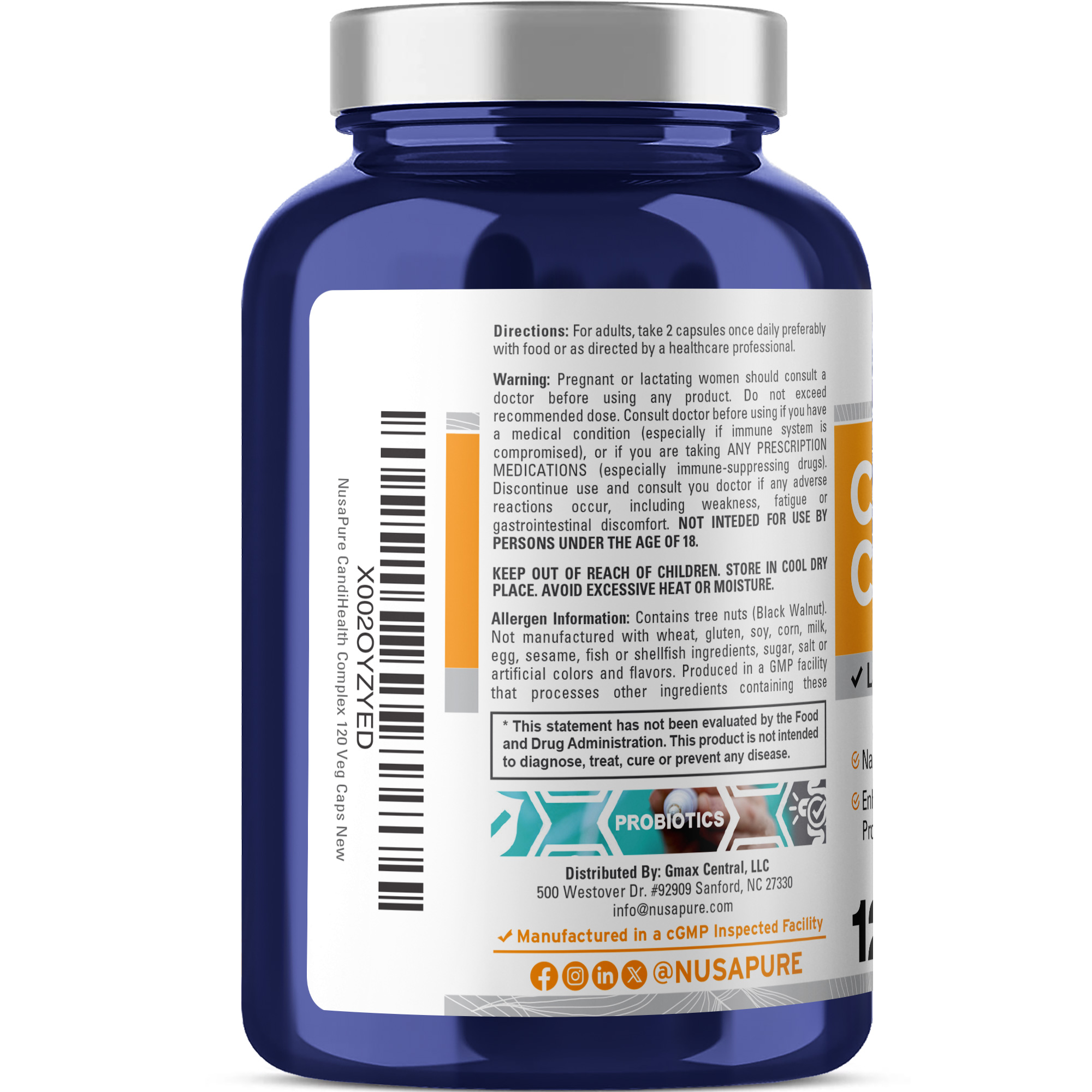 Candi Health - Candida Support (Non - GMO, Vegan ) 120 Veggie Capsules - Image 3