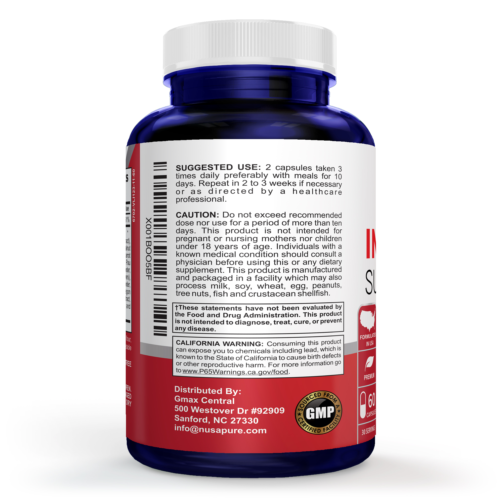 Intestinal Support 1475mg + Zinc - 60 Caps - Image 3