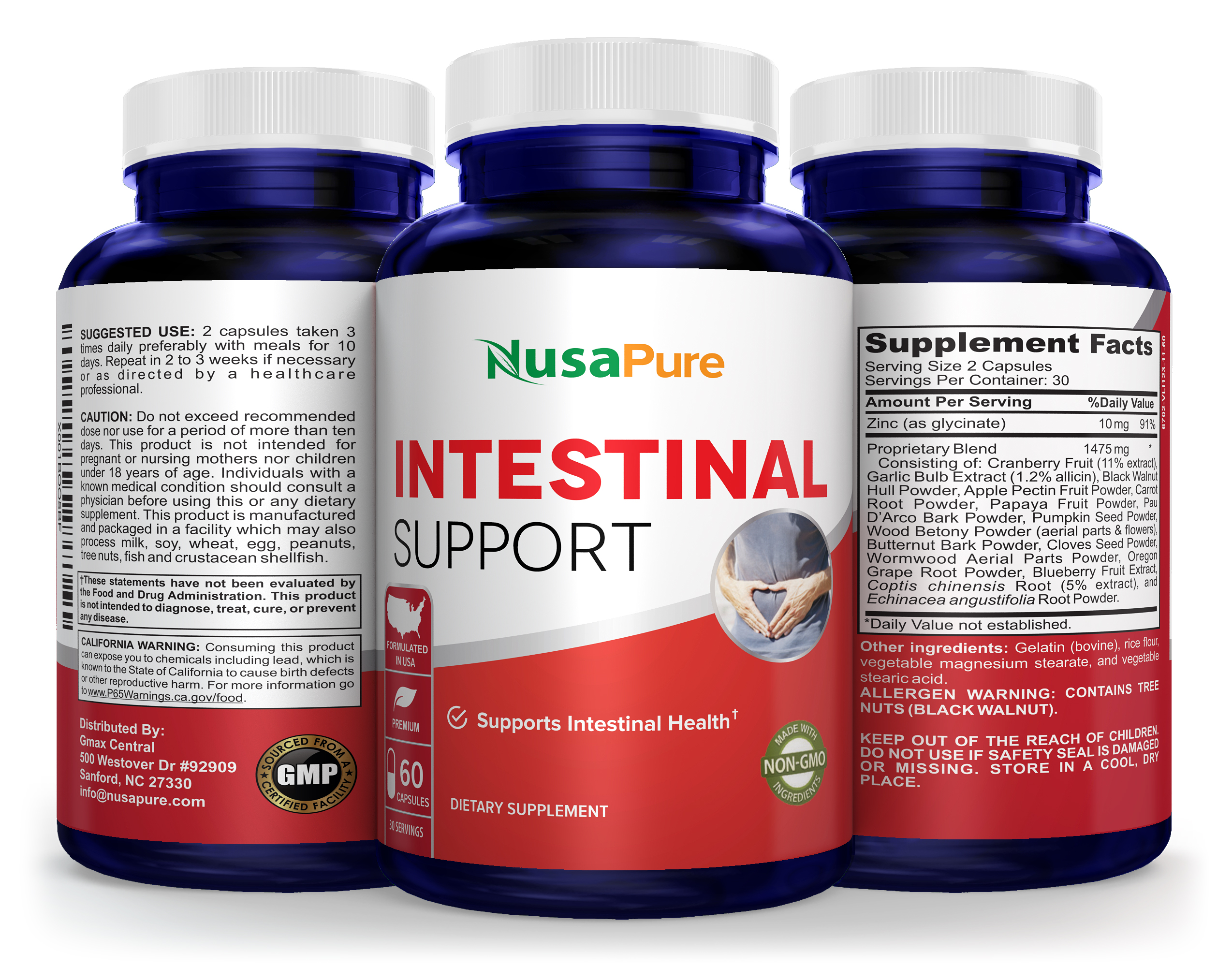 Intestinal Support 1475mg + Zinc - 60 Caps - Image 5