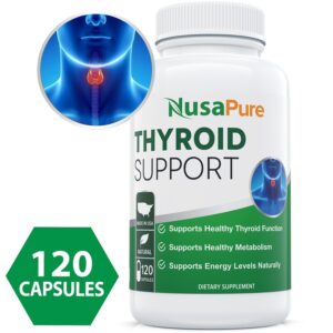 Thyroid Support  - 120 Caps ( Non-GMO) with Ashwaganda, Iodine, Zinc, T3 Supplement, Kelp, Vitamin B12