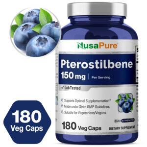 Pterostilbene 150mg - 180 Veg Caps ( 100% Vegetarian, Non - GMO & Gluten - free )