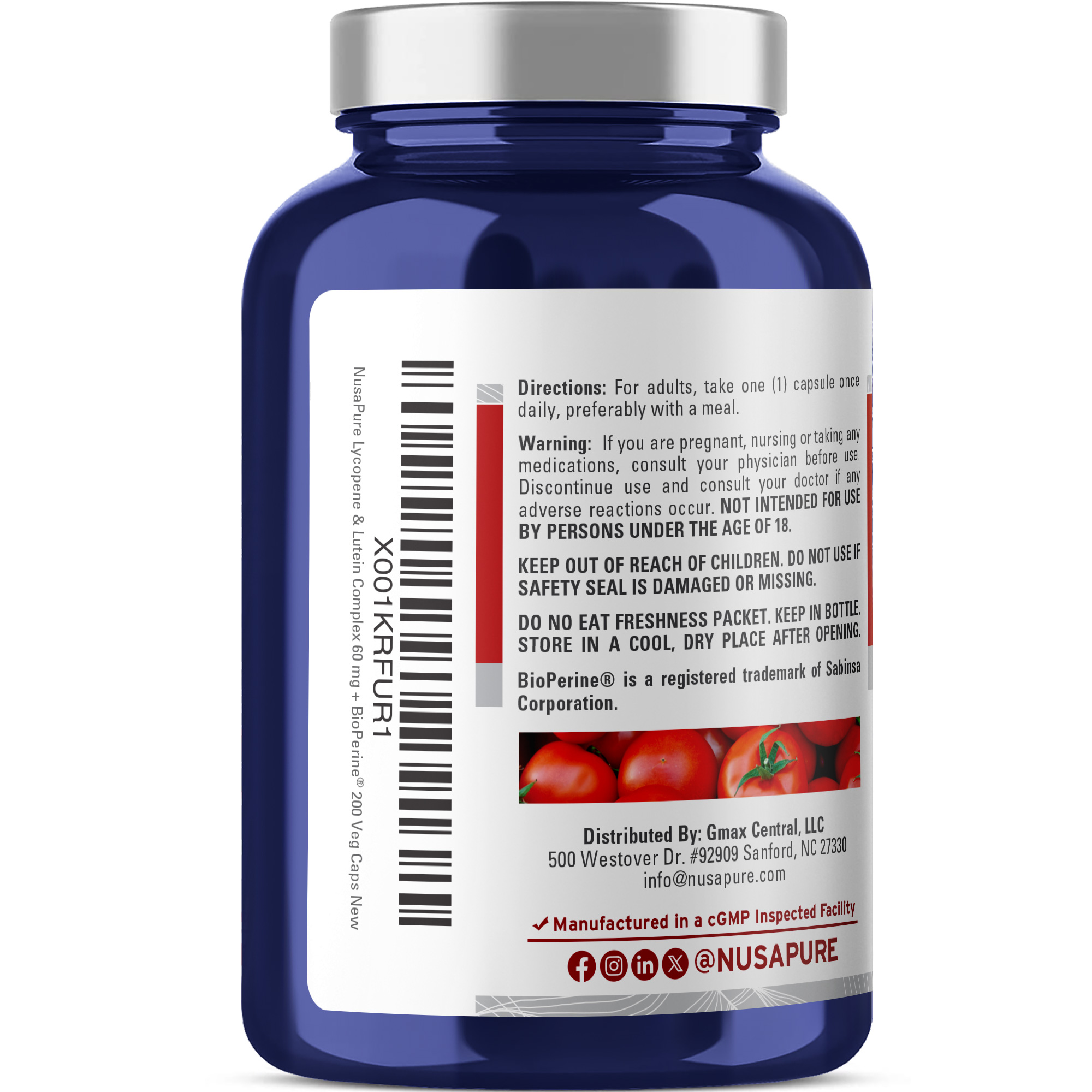 Lycopene & Lutein Complex 60mg - 200 Veg Caps ( 100% Vegetarian, Non - GMO & Vegan ) - Image 3