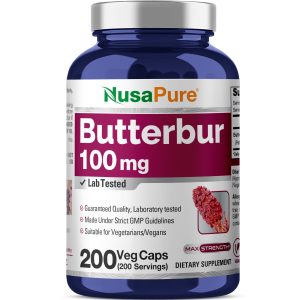 Butterbur Extract 100mg - 200 Veg Caps (100% Vegetarian, Non - GMO)