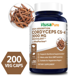 Cordyceps CS - 4 / 200 Veg Caps / 3,000mg ( 100% Vegetarian, Non - GMO & Gluten - free ) with Bioperine