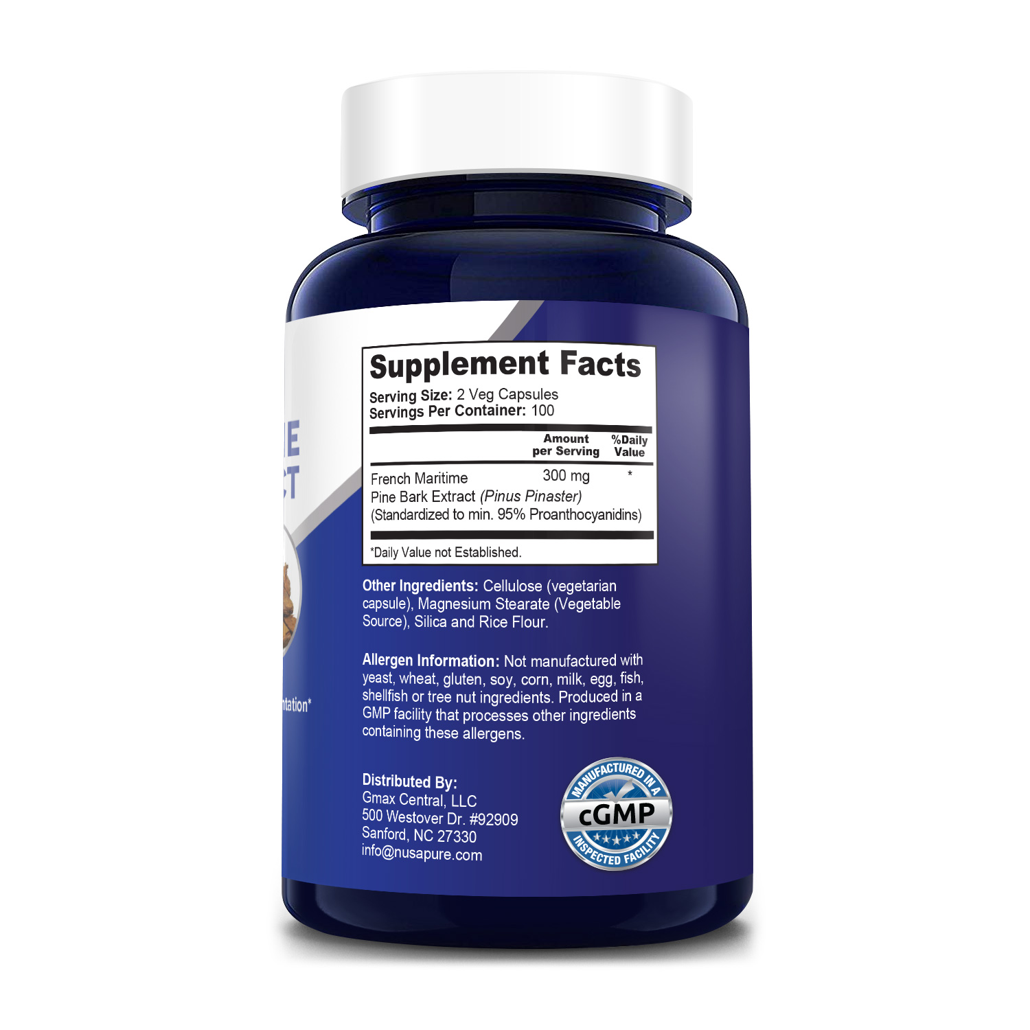 French Maritime Pine Bark 300 mg 200 Veg Caps(100 Vegetarian,NonGMO