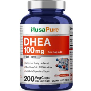 DHEA 100mg - 200 Veg Caps ( 100% Vegetarian, Non - GMO)