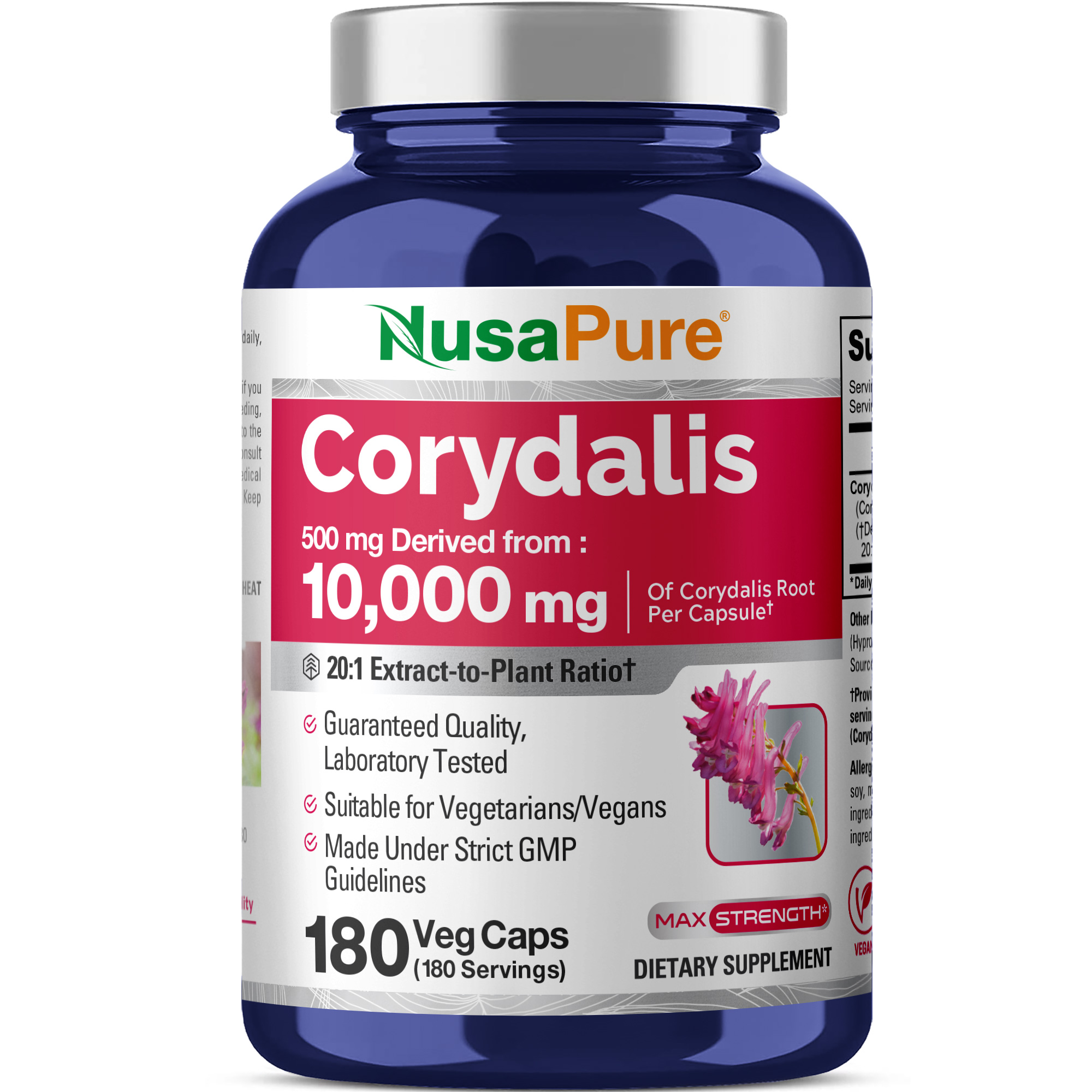 Corydalis 10,000mg - 180 veggie caps (Vegan, Non - GMO)