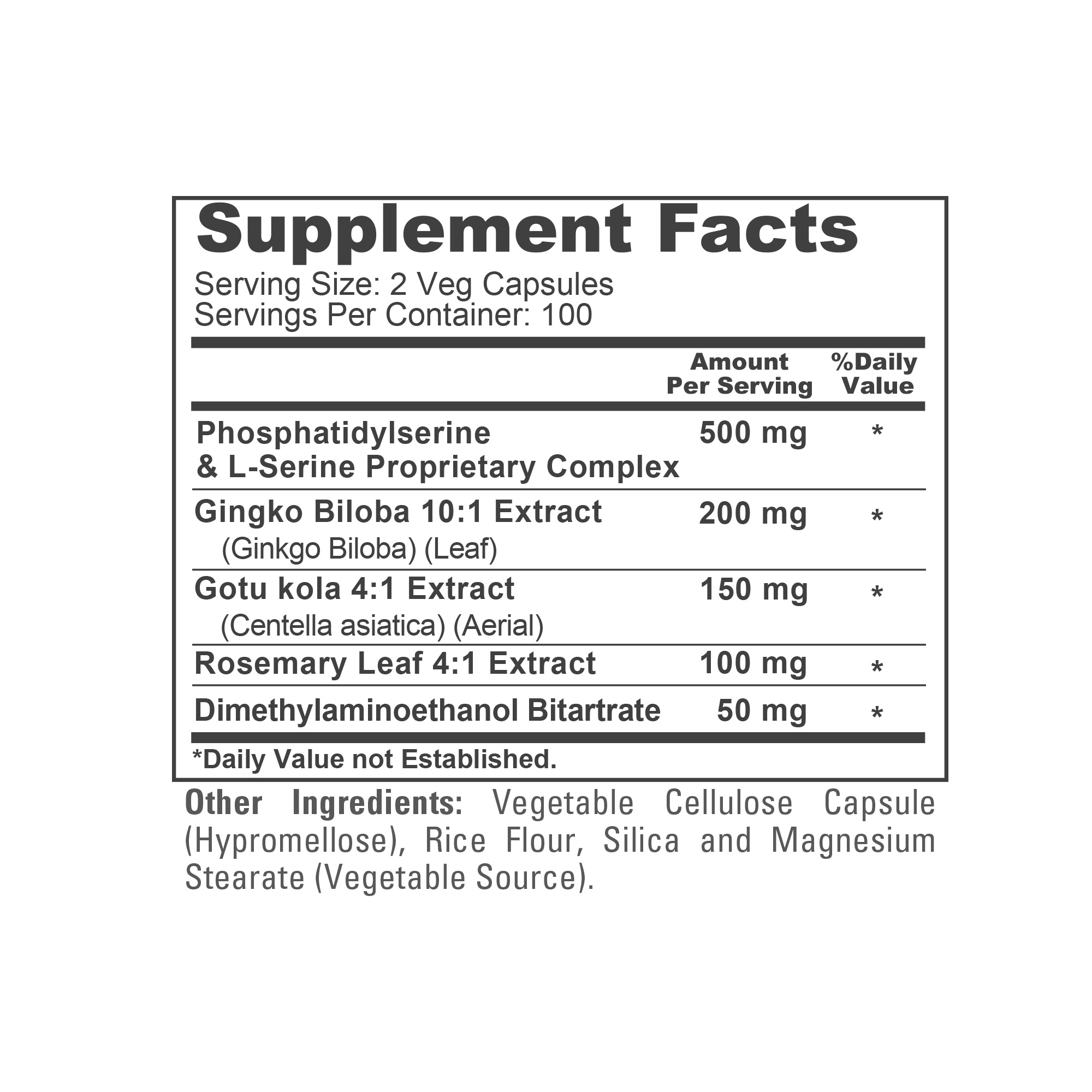 Phosphatidylserine Memory Ultimate Complex 1000mg - 200 Veg Caps (100% Vegetarian, Non-GMO) - Image 4