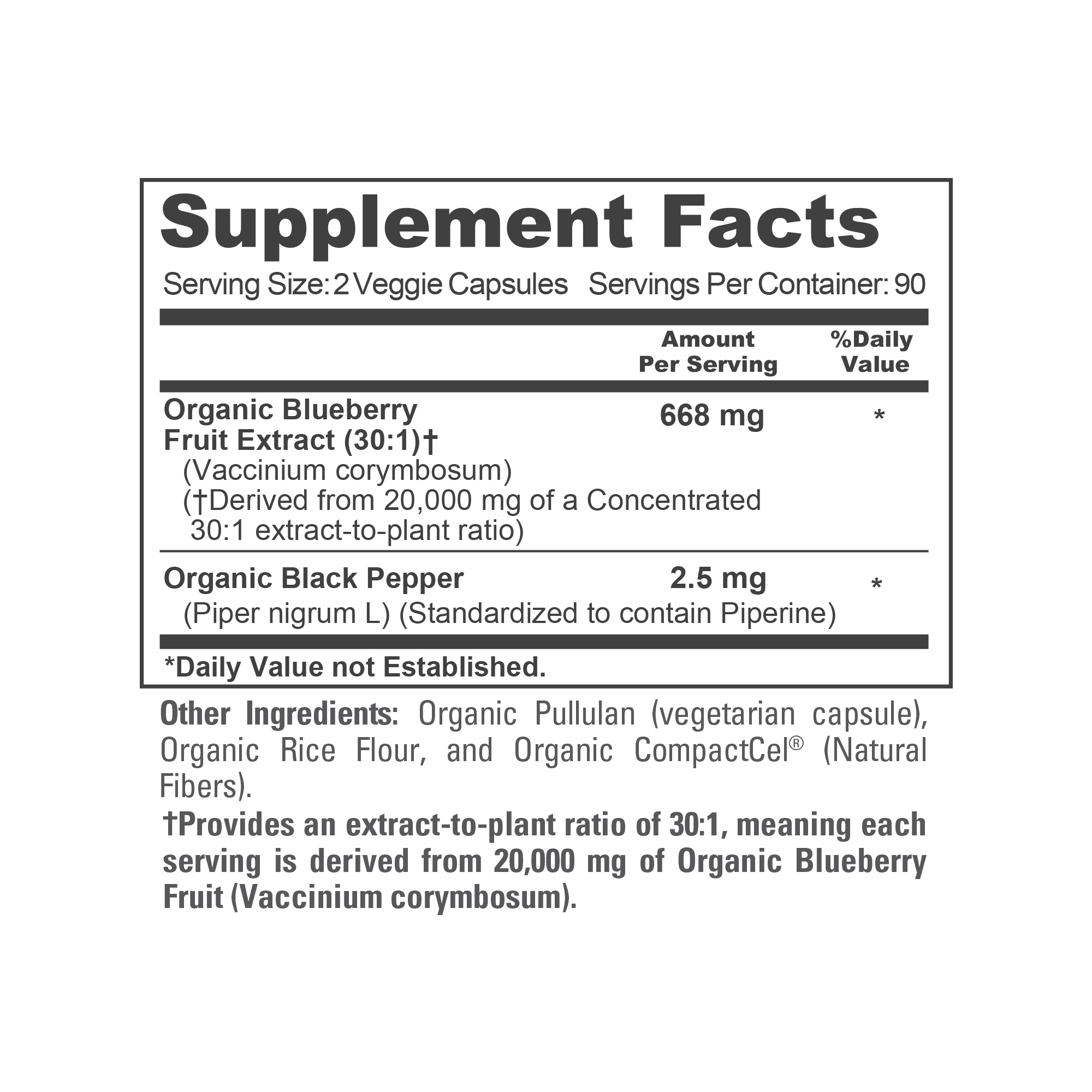 NusaPure Blueberry Concentrate 30:1 Extract, 667 mg Equivalent to 20,000 mg 180 Veg Caps Suitable for Vegetarian, Vegan, Non-GMO) - Image 4