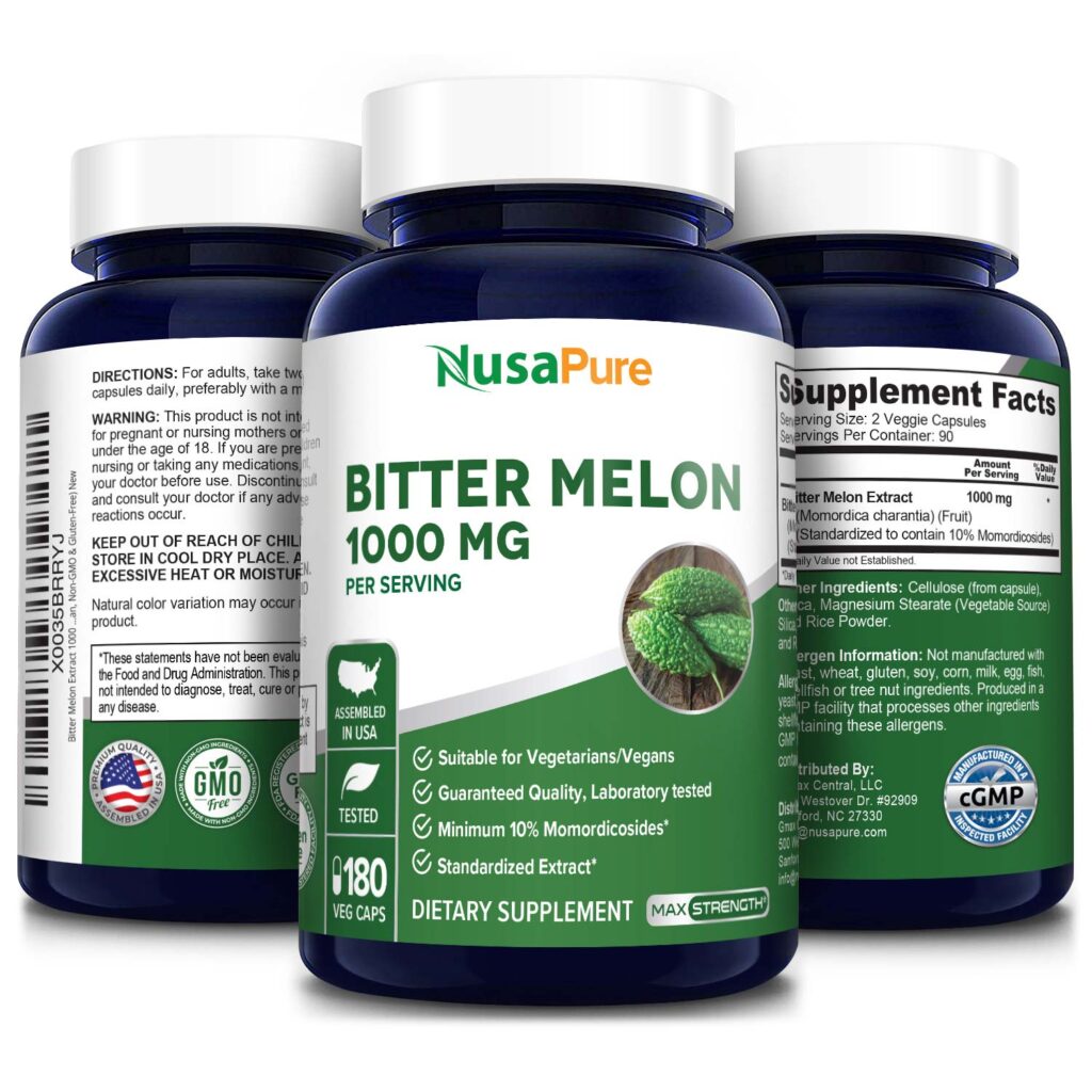 Bitter Melon Extract 1000 mg180 Veg Caps (100 Vegetarian, NonGMO