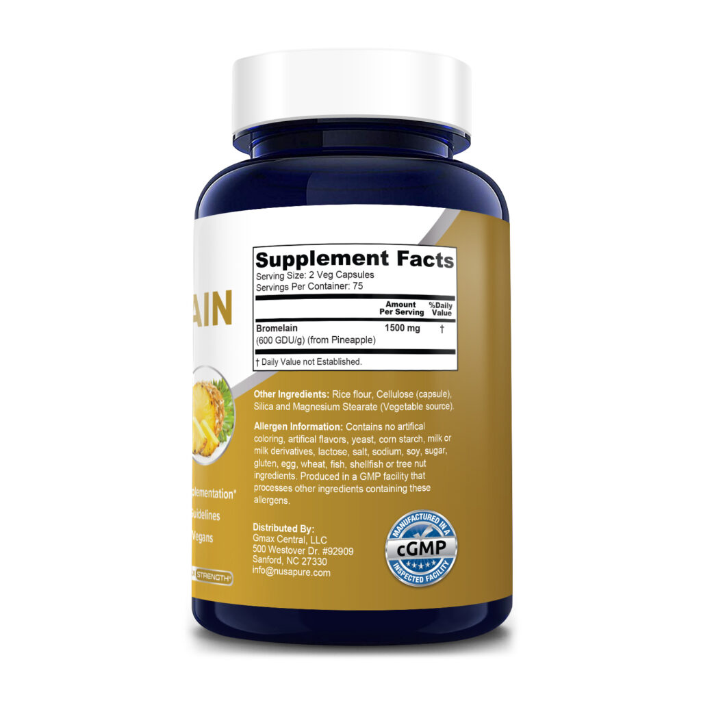 Bromelain 1,500mg 150 Veg Caps ( 100 Vegetarian, Non GMO & Gluten
