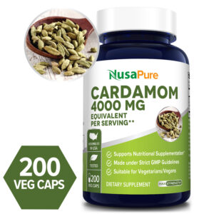 Cardamom Extract 4000mg - 200 Veg Caps ( 100% Vegetarian, Non - GMO & Gluten - free )