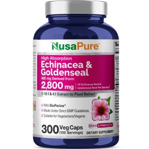Echinacea Goldenseal 2,800mg - 300 Veg Caps (100% Vegetarian, Non - GMO)
