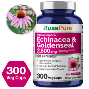 Echinacea Goldenseal 2,800mg - 300 Veg Caps ( 100% Vegetarian, Non - GMO & Gluten - free )