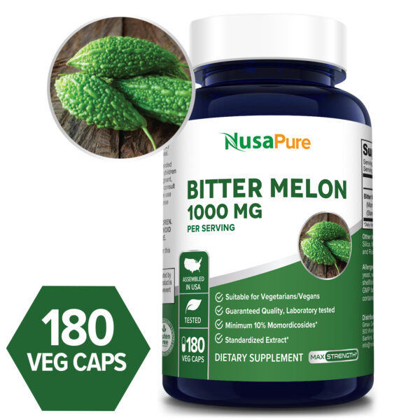 Bitter Melon Extract 1000 mg180 Veg Caps (100 Vegetarian, NonGMO