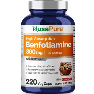 Benfotiamine 300mg - 220 Veg Caps (Vegetarian , Non-GMO)