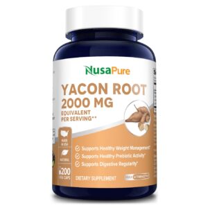Yacon Root Extract 2000 mg - 200 Veg Caps ( Vegetarian, Non-GMO,Gluten-free)