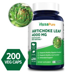 Artichoke  Leaf Extract 4000 mg - 200 Veg Caps (Vegetarian, Non-GMO, Gluten-free)