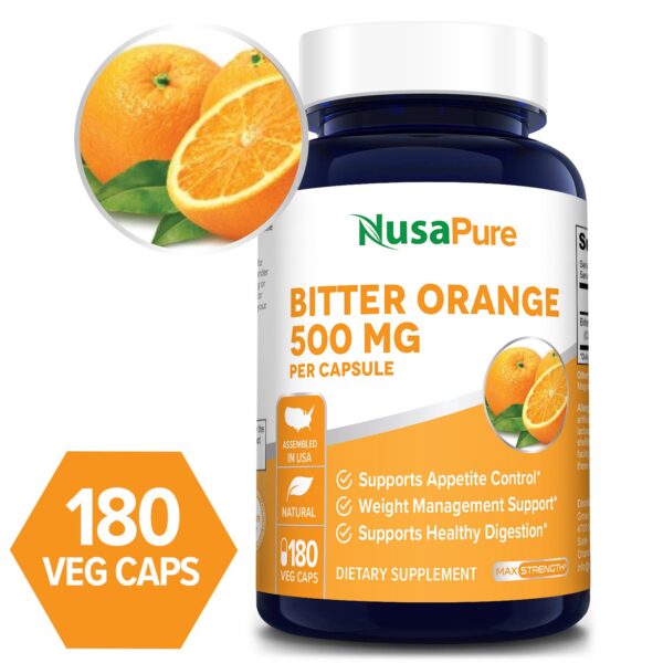 Bitter Orange 500 mg – 180 Veg Caps (Vegetarian,Non-GMO & Gluten-free