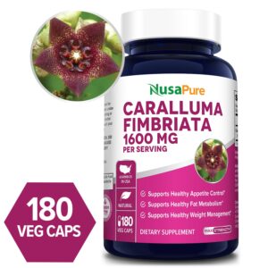 Caralluma Fimbriata 1600 mg - 180 Veg Caps (100% Vegetarian, Non-GMO & Gluten-free)