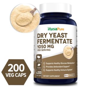 Dry Yeast Fermentate 1050 mg - 200 Veg Caps  (100% Vegetarian, Non-GMO & Gluten-Free)