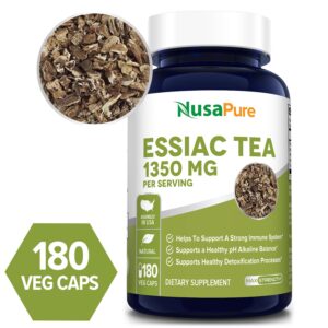 Essiac Tea 1350 mg - 180 Veg Caps (100% Vegetarian, Non-GMO & Gluten-free)