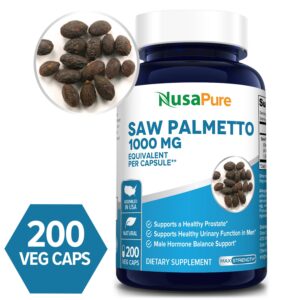 Saw Palmetto Extract 1000 mg- 200 Veg Caps (Non-GMO & Gluten-free)
