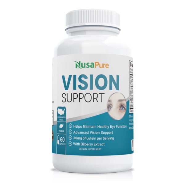 Vision Support with Vitamin A & Lutein - 60 Caps (Non-GMO)