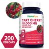 Tart Cherry 10,000 mg 200 veggie caps (Vegan, Non-GMO & Gluten-free) Antioxidant Support, Naturally Occurring Anthocyanins *
